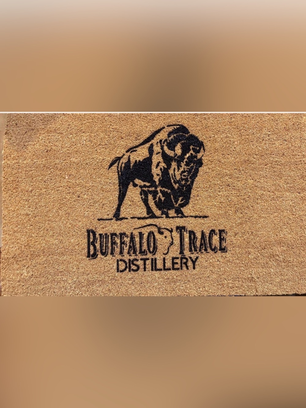 Buffalo Trace Distillery Coir Doormat in Natural Brown